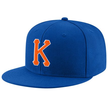 Custom Team Name Number Snapback Hat - Personalized Orange White Stitched Adjustable Cap Personalized Royal Orange-White