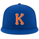 Custom Team Name Number Snapback Hat - Personalized Orange White Stitched Adjustable Cap Personalized Royal Orange-White