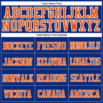 Custom Name and Number Knit Hat - Personalized Orange-White Cuffed Beanie Team Apparel Personalized Royal Orange-White Stitched