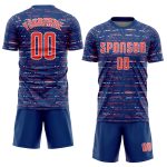 Custom Name and Number Soccer Jersey - Personalized Royal Orange-White Sublimation Team Uniform Personalized Royal Orange-White