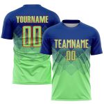 Customizable Soccer Jersey - Personalized Pea Green and Orange Team Uniform with Name and Number Personalized Royal Pea Green-Orange