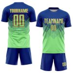Customizable Soccer Jersey - Personalized Pea Green and Orange Team Uniform with Name and Number Personalized Royal Pea Green-Orange