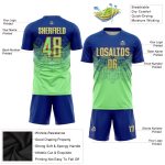 Customizable Soccer Jersey - Personalized Pea Green and Orange Team Uniform with Name and Number Personalized Royal Pea Green-Orange
