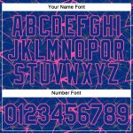 Custom Name & Number Performance T-Shirt - Personalized Royal Pink 3D Abstract Network Design Personalized Royal Pink 3D