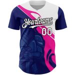 Personalized Baseball Jersey with Knight Hero Art, Custom Name & Number, Royal Pink-Black 3D Pattern Design Personalized