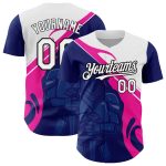 Personalized Baseball Jersey with Knight Hero Art, Custom Name & Number, Royal Pink-Black 3D Pattern Design Personalized