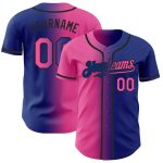 Custom Name Number Baseball Jersey - Personalized Royal Pink-Black Gradient Fashion Style Personalized Royal Pink-Black Authentic