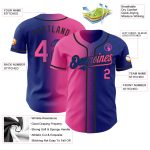 Custom Name Number Baseball Jersey - Personalized Royal Pink-Black Gradient Fashion Style Personalized Royal Pink-Black Authentic