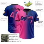 Custom Name and Number Unisex Softball Jersey - Personalized Royal Pink-Black Gradient Two-Button Fashion Apparel Personalized