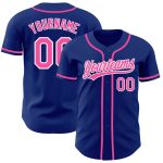 Custom Pink and White Authentic Baseball Jersey - Personalized Team Apparel Personalized Royal Pink-White Authentic Baseball