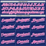 Custom Name and Number Authentic Baseball Jersey - Personalized Royal Pink and White Team Jersey Personalized Royal Pink-White