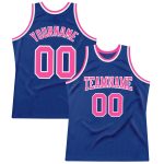 Custom Name and Number Throwback Basketball Jersey - Personalized Royal Pink-White Authentic Team Jersey Personalized Royal