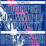 Custom Sublimation Soccer Jersey with Personalized Name & Number - Royal Pink-White Dripping Splatter Art Personalized Royal