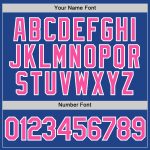 Custom Team Name and Number Performance T-Shirt in Royal Pink-White - Personalized Sports Apparel Personalized Royal Pink-White
