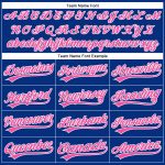Custom Name Number Performance Vapor Golf Polo Shirt - Personalized Royal Pink White Design Personalized Royal Pink-White