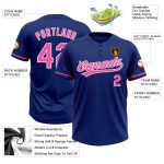 Personalized Softball Jersey - Royal Pink-White Unisex Two-Button Design Personalized Royal Pink-White Two-Button Unisex