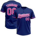 Personalized Softball Jersey - Royal Pink-White Unisex Two-Button Design Personalized Royal Pink-White Two-Button Unisex