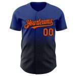 Customizable Orange-Black Baseball Jersey with Authentic Fade - Personalized Team Name and Number, Royal Pinstripe Style