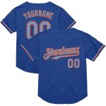 Custom Name and Number Personalized Powder Blue-Orange Mesh Throwback Baseball Jersey - Authentic Team Jersey Personalized