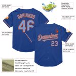 Custom Name and Number Personalized Powder Blue-Orange Mesh Throwback Baseball Jersey - Authentic Team Jersey Personalized