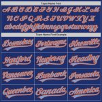 Custom Name Number Unisex Softball Jersey - Personalized Royal Powder Blue Orange Two-Button Design Personalized Royal Powder