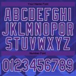 Custom Varsity Letterman Jacket with Personalized Name and Number - Royal Purple-Orange 3D Pattern Bomber Full-Snap Design