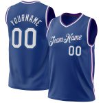 Custom Personalized Authentic Basketball Jersey - Royal Purple and Teal with Team Name and Number Personalized Royal Purple-Teal