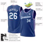 Custom Personalized Authentic Basketball Jersey - Royal Purple and Teal with Team Name and Number Personalized Royal Purple-Teal