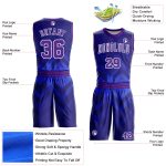 Custom Name and Number Sublimation Basketball Jersey in Royal Purple-White Round Neck Design - Personalized Team Suit Personalized