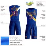 Custom Basketball Jersey with Purple-Yellow Diagonal Lines - Personalized Name and Number, Round Neck Sublimation Design