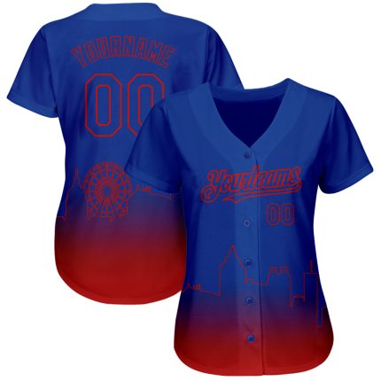 Personalized Atlanta City Edition 3D Baseball Jersey Custom Name Number Royal Red Fashion Authentic Personalized Royal Red