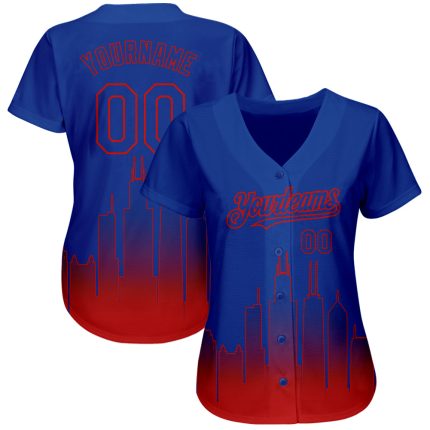 Custom Chicago City Edition Baseball Jersey with 3D Fade Design - Personalized Royal Red Team Name & Number Authentic Jersey