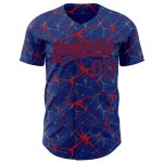 Custom Name and Number 3D Pattern Baseball Jersey - Personalized Royal Red Abstract Team Design Personalized Royal Red 3D