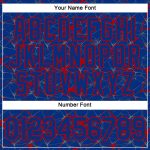 Custom Name and Number Performance T-Shirt - Personalized Royal Red 3D Abstract Network Design Personalized Royal Red 3D