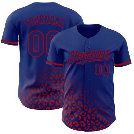 Custom royal and red 3D pattern baseball jersey