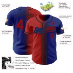 Personalized Gradient Baseball Jersey with Custom Name and Number in Royal Red-Black Authentic Design Personalized Royal