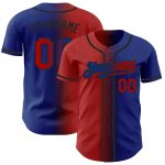 Personalized Gradient Baseball Jersey with Custom Name and Number in Royal Red-Black Authentic Design Personalized Royal