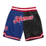 Custom Name & Number Authentic Fashion Basketball Shorts - Personalized Red-Black Throwback Team Shorts Personalized Royal