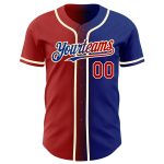 Custom Name and Number Authentic Gradient Baseball Jersey - Personalized Royal Red-Cream Fashion Team Apparel Personalized