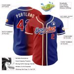 Custom Name and Number Authentic Gradient Baseball Jersey - Personalized Royal Red-Cream Fashion Team Apparel Personalized