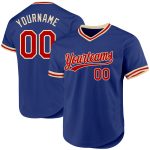 Custom Name and Number Personalized Royal Red-Cream Baseball Jersey - Authentic Throwback Team Style Personalized Royal Red-Cream