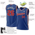 Personalized Red Cream Throwback Basketball Jersey - Authentic Custom Sports Apparel Personalized Royal Red-Cream Authentic