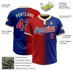 Custom Unisex Softball Jersey - Personalized Royal Red-Cream Gradient Two-Button with Name and Number Personalized Royal