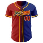 Custom Name & Number Gradient Baseball Jersey in Royal Red-Gold - Personalized Fashion Team Jersey Personalized Royal Red-Gold