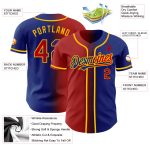 Custom Name & Number Gradient Baseball Jersey in Royal Red-Gold - Personalized Fashion Team Jersey Personalized Royal Red-Gold