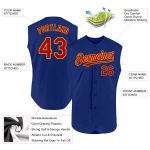 Custom Name Number Baseball Jersey - Authentic Sleeveless Red Gold Team Jersey Personalized Royal Red-Gold Authentic Sleeveless