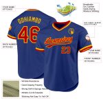 Custom Name Number Authentic Throwback Baseball Jersey - Personalized Royal Red-Gold Team Jersey Personalized Royal Red-Gold