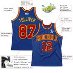 Custom Name Number Authentic Throwback Basketball Jersey - Personalized Royal Red-Gold Team Jersey Personalized Royal Red-Gold