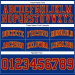 Custom Name Number Throwback Basketball Shorts Royal Red Gold Authentic Team Apparel Personalized Royal Red-Gold Authentic