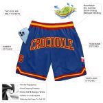 Custom Name Number Throwback Basketball Shorts Royal Red Gold Authentic Team Apparel Personalized Royal Red-Gold Authentic